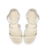 Gio Sandal In Ivory Patent Leather