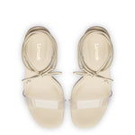 Gloria Sandal In Ivory Leather and Vinyl