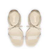 Gloria Sandal In Ivory Leather and Vinyl