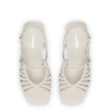 Leandra Sandal In Ivory Leather