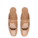 Blair Flat Mule In Tan Patent Leather