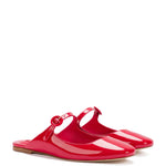 Blair Flat Mule In Scarlet Patent Leather