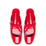 Blair Flat Mule In Scarlet Patent Leather