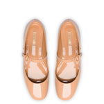 Blair Ballet Flat In Tan Patent Leather