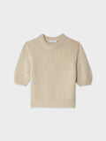 Cashmere Puff Sleeve Crewneck