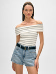 Organic Cotton Ribbed Off The Shoulder Top