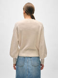 Cashmere Blouson Sleeve Crewneck