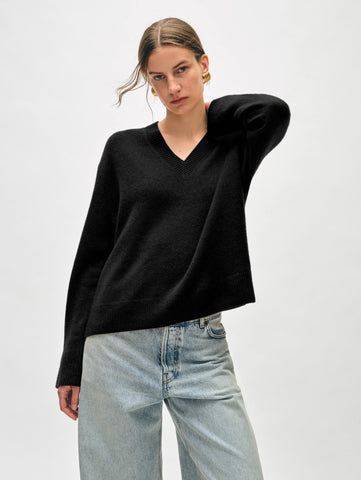 Cashmere Relaxed V Neck