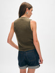 Cashmere Ribbed Button Vest