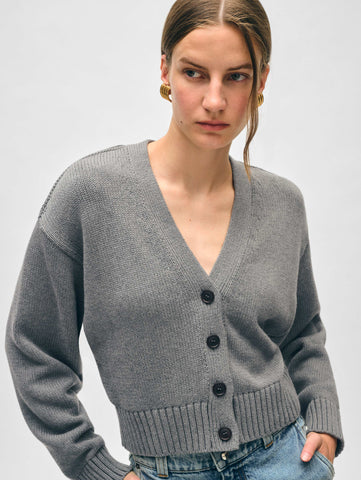 Organic Cotton V Neck Cardigan