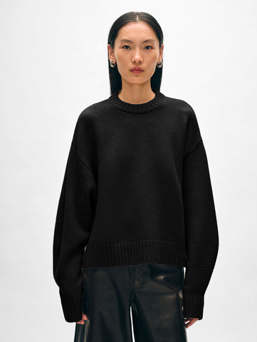 Merino Cashmere Drop Shoulder Crewneck