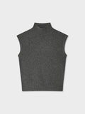 Cashmere Sleeveless Mockneck