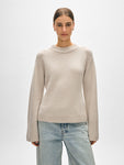 Merino Cashmere Waisted Crewneck