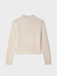 Cashmere Wide Rib Trim Crewneck