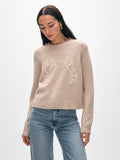 Cashmere Blend Horse Embroidered Crewneck