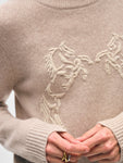 Cashmere Blend Horse Embroidered Crewneck