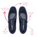 Blair Ballet Flat In Navy Suede