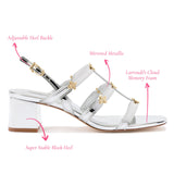 Harmony Block Sandal In Silver Specchio