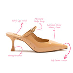 Ines Mule In Tan Patent Leather