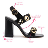 Milan Hi Sandal In Black Leather