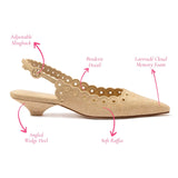 Florence Broderie Pump In Beige Raffia