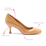 Michelle Lo Pump In Tan Patent Leather