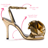 Penelope Sandal In Gold Cracked Metallic Leather