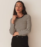 ANNIE TEE -- BLACK VENETIA STRIPE