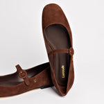 Blair Ballet Flat In Brown Suede