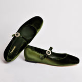 Blair Ballet Flat In Bosco Velvet