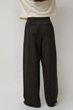 Black Crane Straight Trousers in Dark Grey