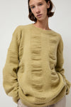 Black Crane Waterfall Sweater in Lime