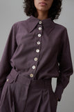 CARISSA SHIRT | MAUVE TROPICAL WOOL