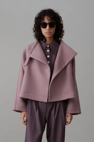 SAVANNAH JACKET | MAUVE TWILL MELTON WOOL