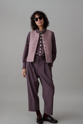 CALLUM PANT | MAUVE TROPICAL WOOL