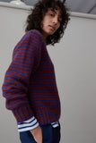 MOLLY SWEATER | BLUE AND AUBURN STRIPE