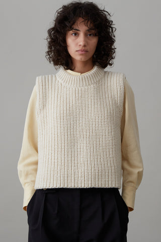 DYLAN SWEATER VEST | CREAM HIGHLAND WOOL