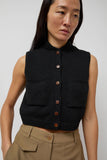 CORDERA Cotton Waistcoat in Black