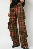 Collina Strada Lawn Cargo in Pink Brown Plaid