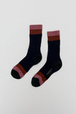 Exquisite J Colorblock Socks in Navy