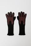 Exquisite J Gloves in Black with Bordeaux