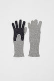 Exquisite J Gloves in Grey with Navy