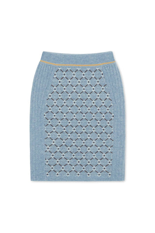 NONAME GEO JACQUARD PENCIL SKIRT