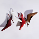 Larroudé x Altuzarra Pump In Blood Red Leather