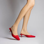 Amal Mule In Cherry Satin