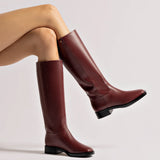 Anne Boot In Burgundy Leather