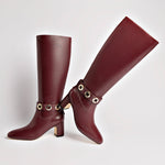 Milan Block Boot In Wine Leather