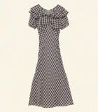 GWYNEIRA DRESS -- NAVY COUNTRYSIDE PLAID