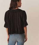 HENRI TOP -- BLACK EYELET