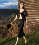 IDELLA TOP -- BLACK SILK